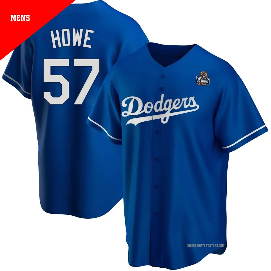 Los Angeles Dodgers ＃57 Steve Howe Men's Royal Replica Alternate 2024 World Series Jersey