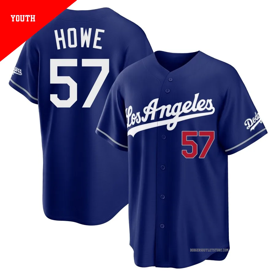 Los Angeles Dodgers ＃57 Steve Howe Youth Royal Limited Alternate Stadium Jersey