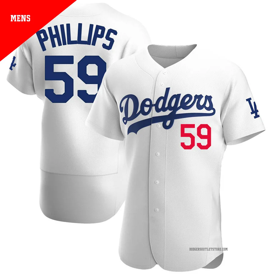 Los Angeles Dodgers ＃59 Evan Phillips Men's White Authentic Home Jersey