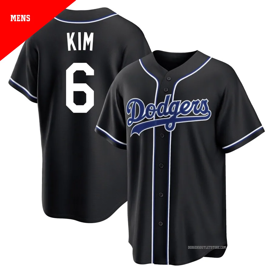 Los Angeles Dodgers ＃6 Hyeseong Kim Men's Black Replica Fashion Out Jersey