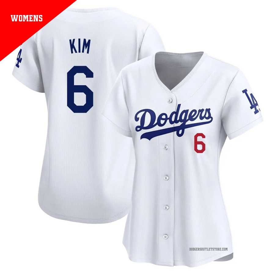 Los Angeles Dodgers ＃6 Hyeseong Kim Women's White Limited Home Jersey