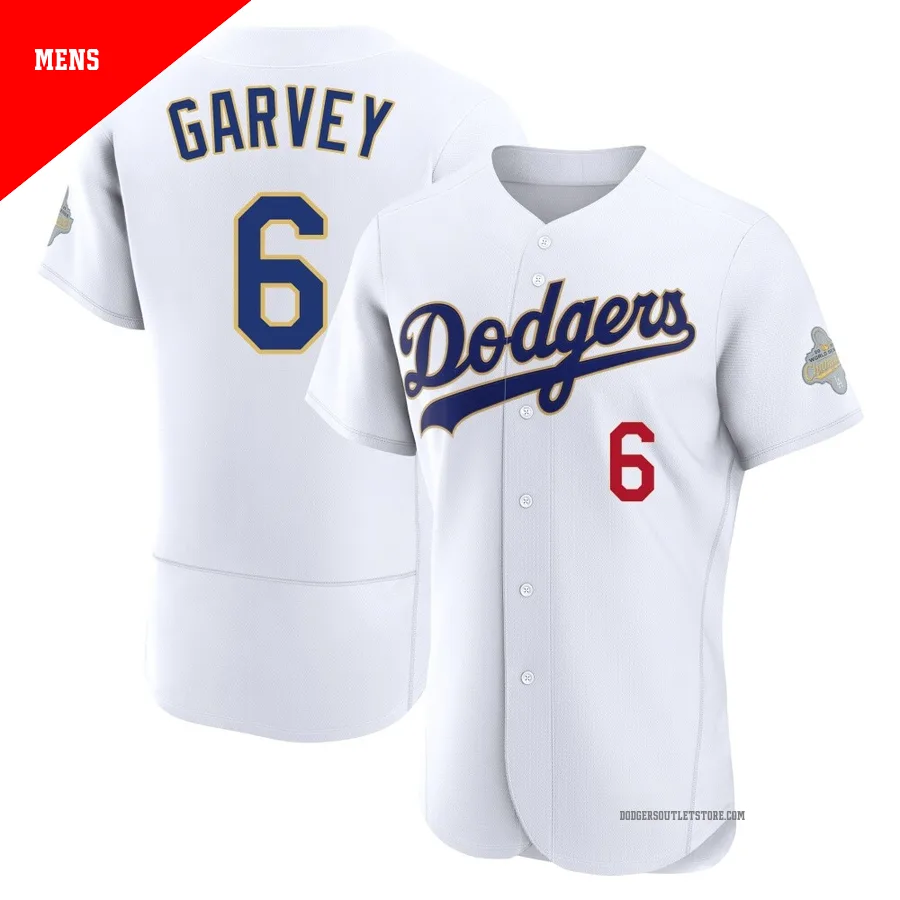 Los Angeles Dodgers ＃6 Steve Garvey Men's Gold Authentic White 2026 Collection Jersey