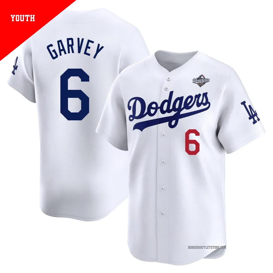 Los Angeles Dodgers ＃6 Steve Garvey Youth White Limited Home 2025 World Series Jersey