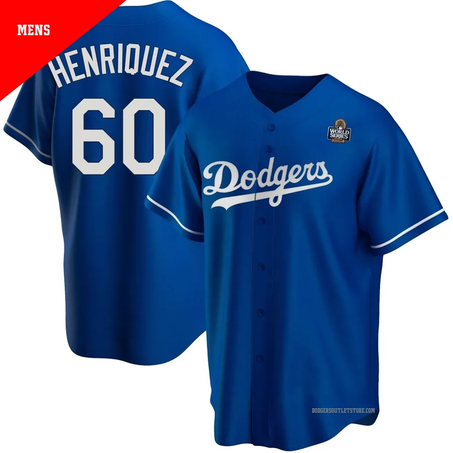 Los Angeles Dodgers ＃60 Edgardo Henriquez Men's Royal Replica Alternate 2024 World Series Jersey