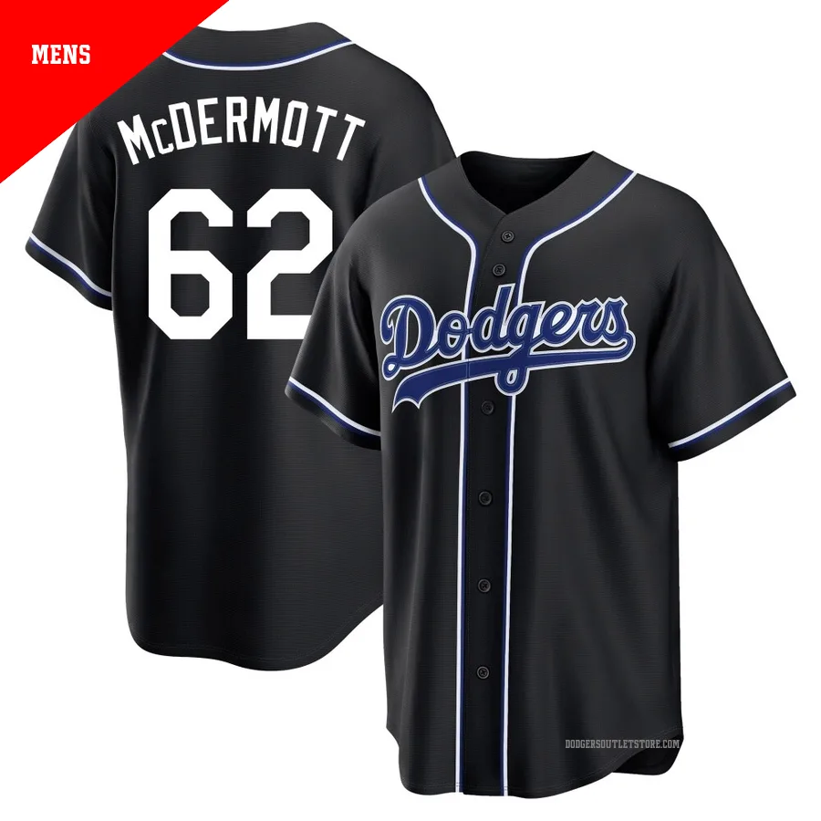 Los Angeles Dodgers ＃62 Chayce McDermott Men's Black Replica Fashion Out Jersey
