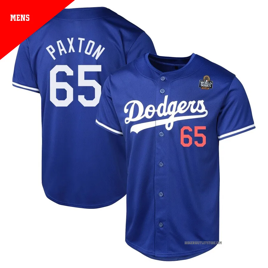 Los Angeles Dodgers ＃65 James Paxton Men's Royal Limited Alternate 2024 World Series Jersey