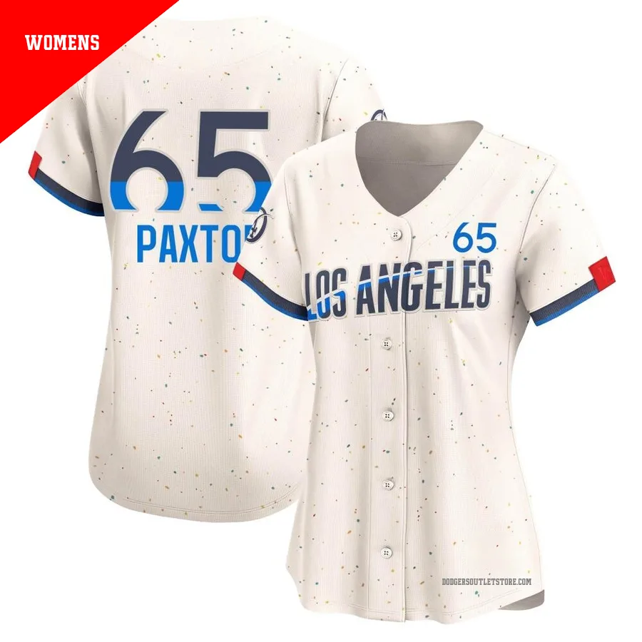 Los Angeles Dodgers ＃65 James Paxton Women's Cream Limited 2024 City Connect Jersey