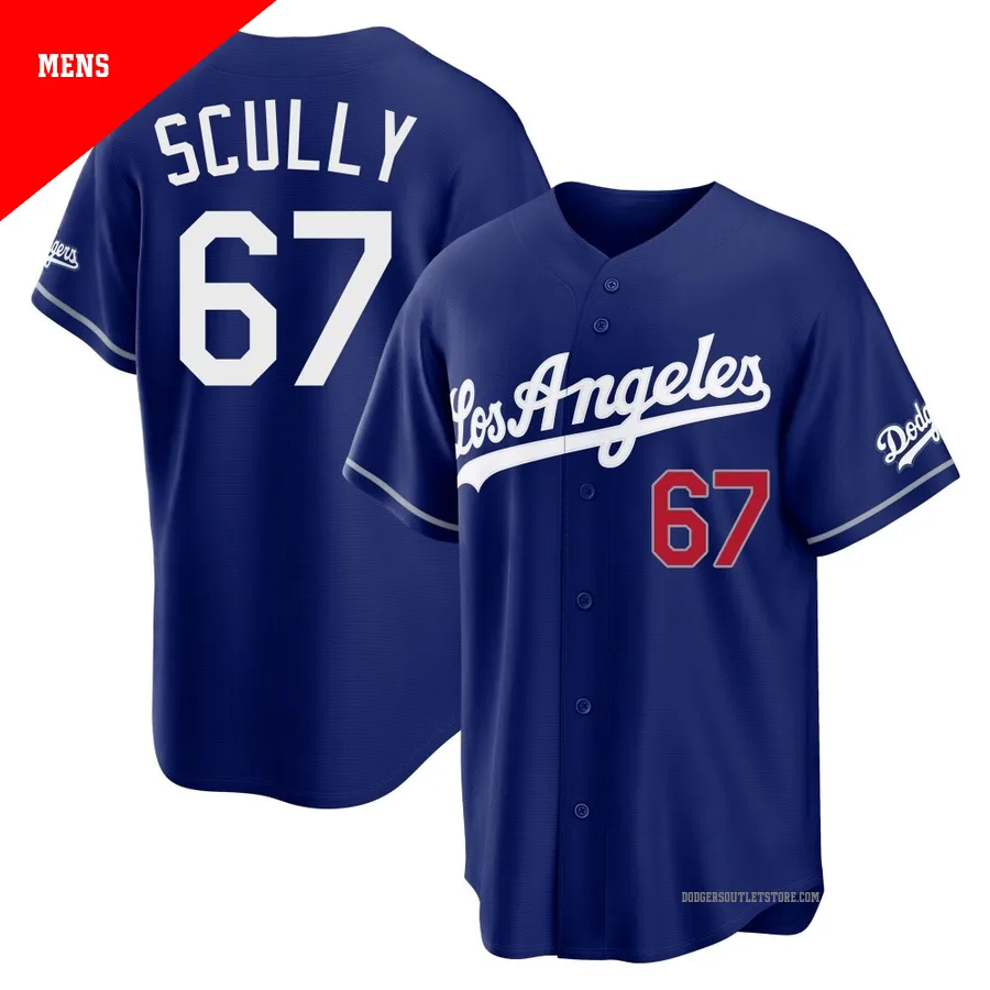 Los Angeles Dodgers ＃67 Vin Scully Men's Royal Limited Alternate Stadium Jersey