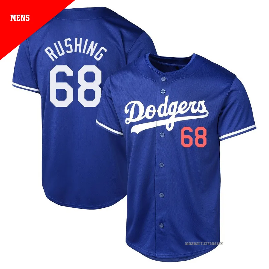 Los Angeles Dodgers ＃68 Dalton Rushing Men's Royal Limited Alternate Jersey