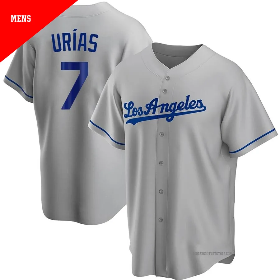 Los Angeles Dodgers ＃7 Julio Urias Men's Gray Replica Road Jersey