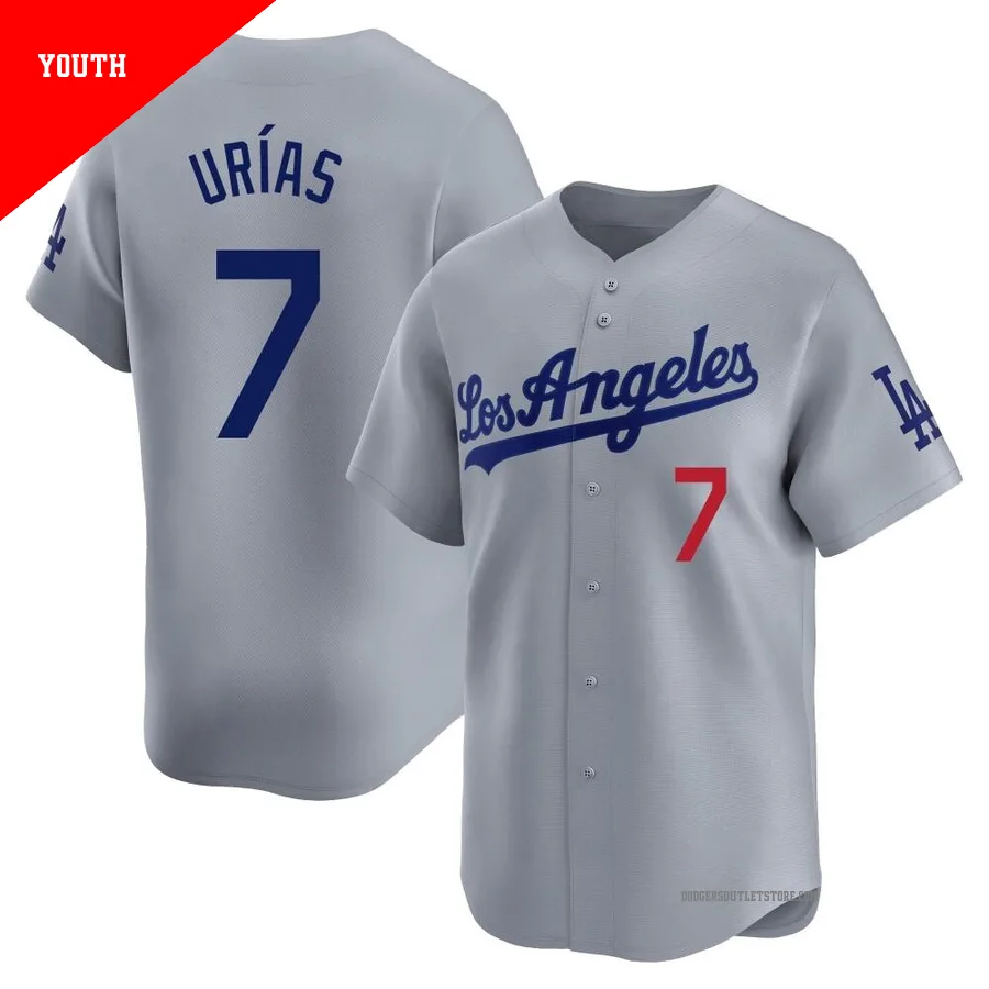 Los Angeles Dodgers ＃7 Julio Urias Youth Gray Limited Away Jersey