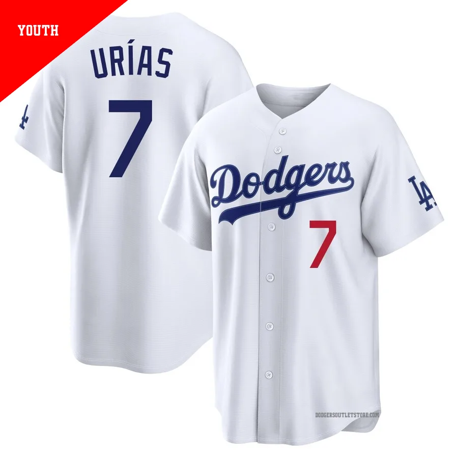 Los Angeles Dodgers ＃7 Julio Urias Youth White Limited Home Stadium Jersey