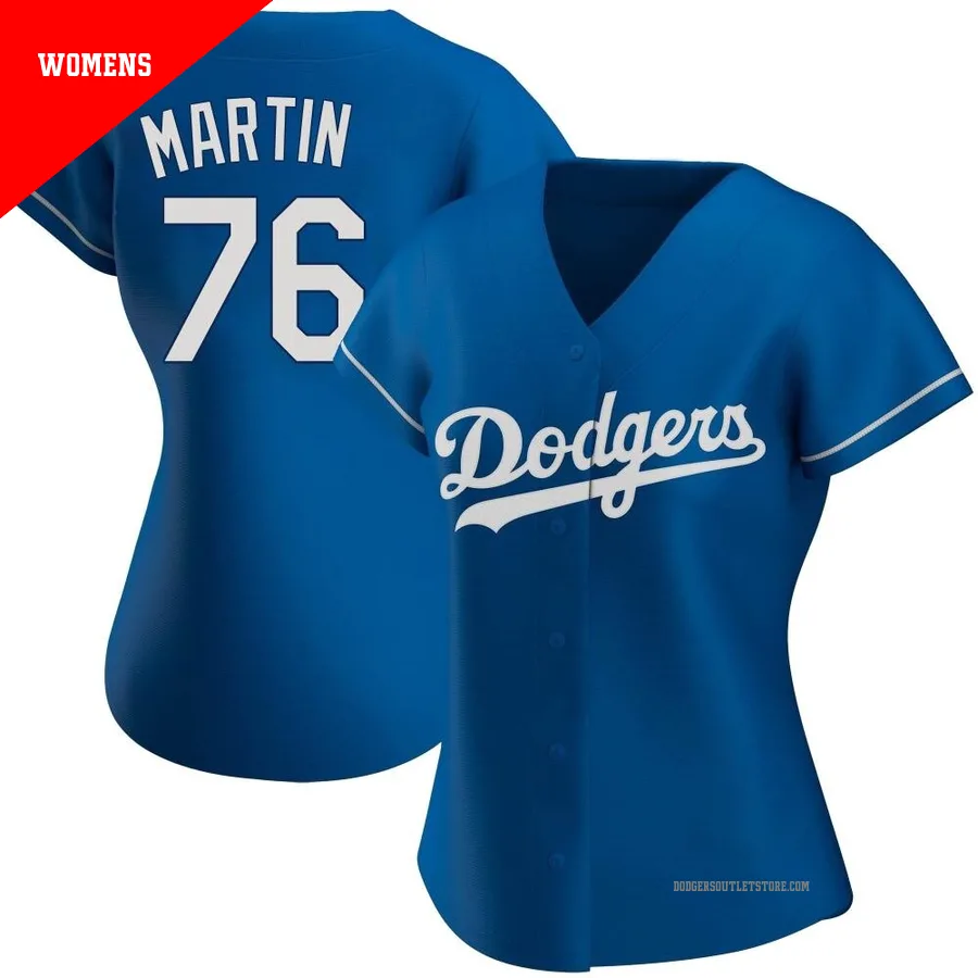 Los Angeles Dodgers ＃76 J.D. Martin Women's Royal Authentic Alternate Jersey