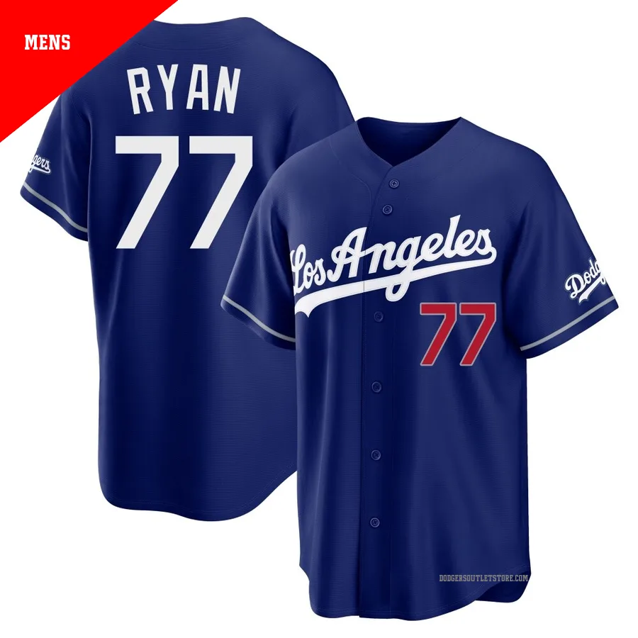 Los Angeles Dodgers ＃77 River Ryan Men's Royal Limited Alternate Stadium Jersey
