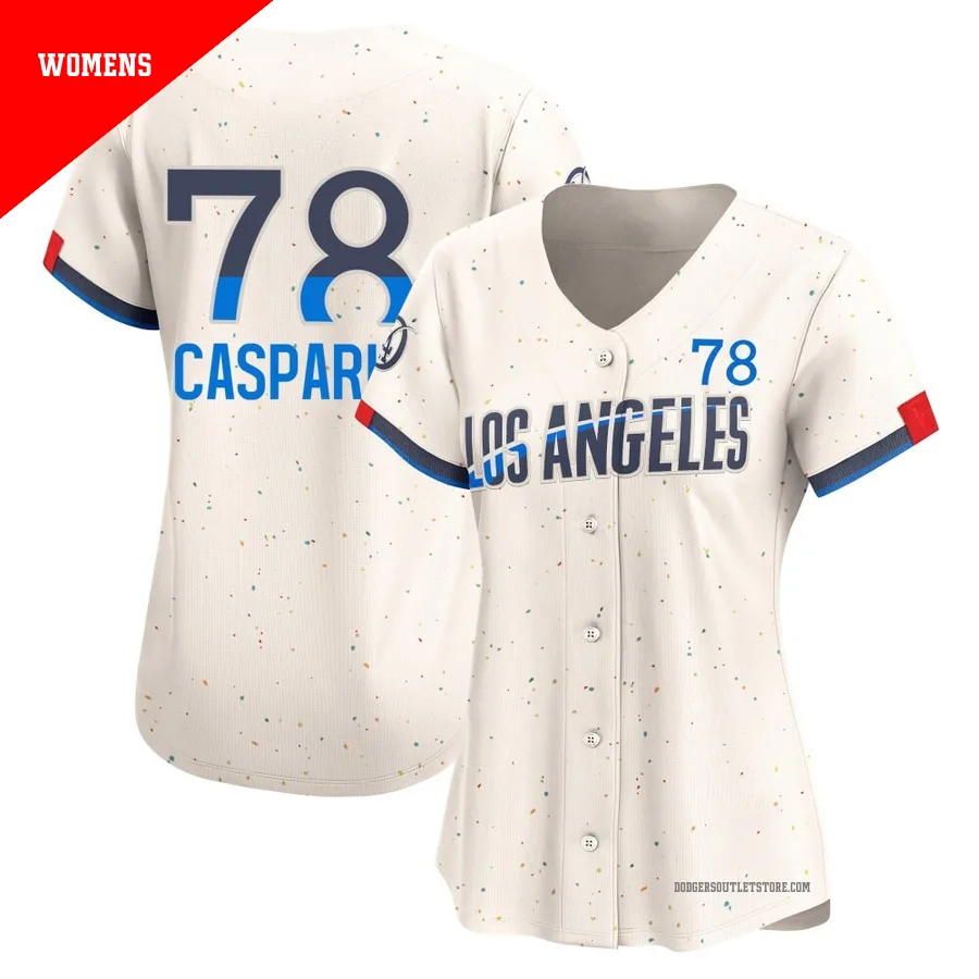 Los Angeles Dodgers ＃78 Ben Casparius Women's Cream Limited 2024 City Connect Jersey