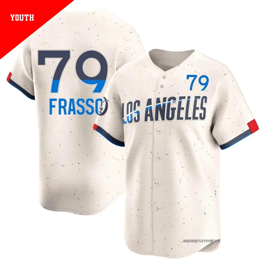 Los Angeles Dodgers ＃79 Nick Frasso Youth Cream Limited 2024 City Connect Jersey