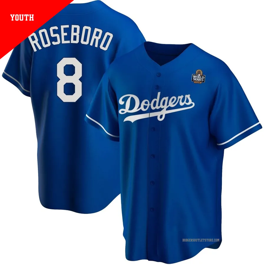 Los Angeles Dodgers ＃8 John Roseboro Youth Royal Replica Alternate 2024 World Series Jersey