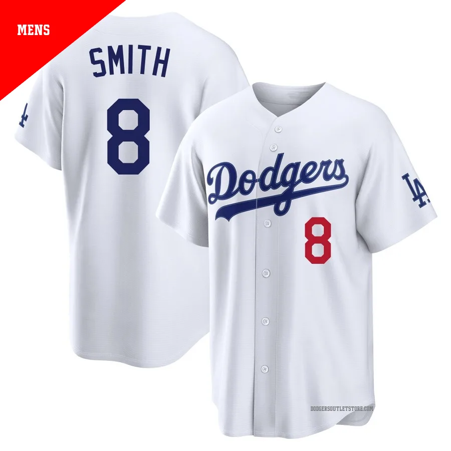 Los Angeles Dodgers ＃8 Reggie Smith Men's White Limited Home Stadium Jersey
