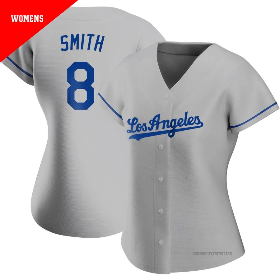 Los Angeles Dodgers ＃8 Reggie Smith Women's Gray Replica Road Jersey