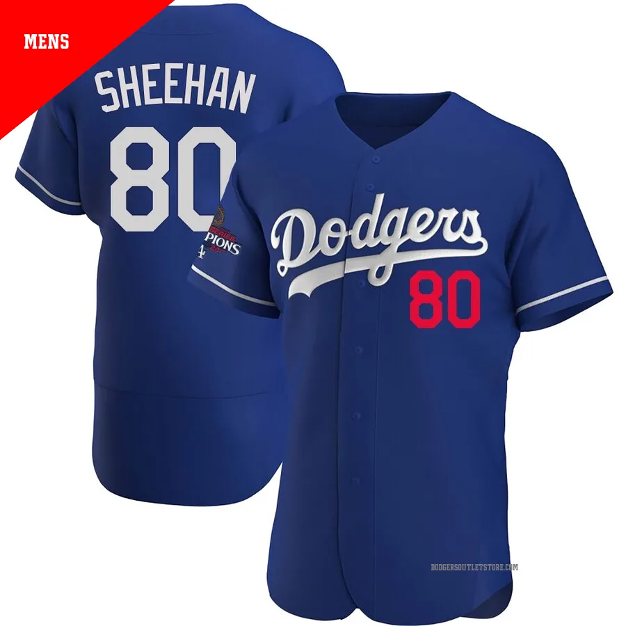 Los Angeles Dodgers ＃80 Emmet Sheehan Men's Royal Authentic Alternate 2024 World Series Champions Jersey