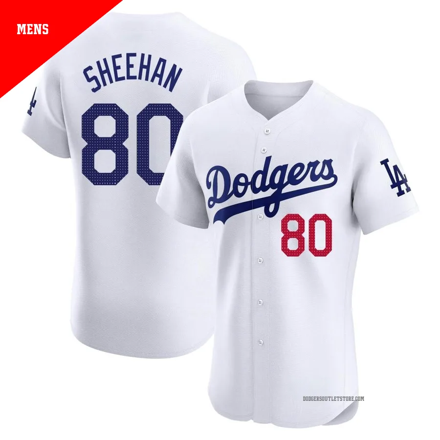 Los Angeles Dodgers ＃80 Emmet Sheehan Men's White Elite Home Jersey