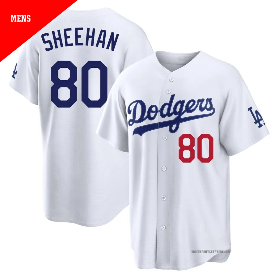 Los Angeles Dodgers ＃80 Emmet Sheehan Men's White Limited Home Stadium Jersey