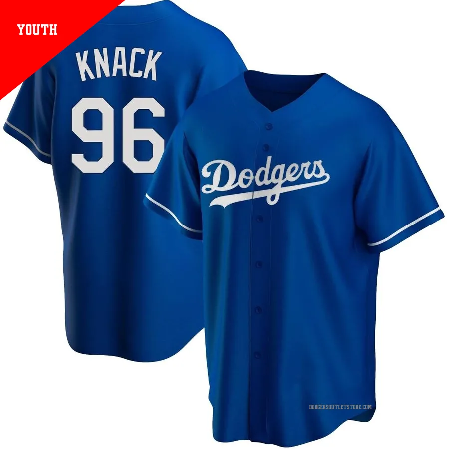 Los Angeles Dodgers ＃96 Landon Knack Youth Royal Replica Alternate Jersey