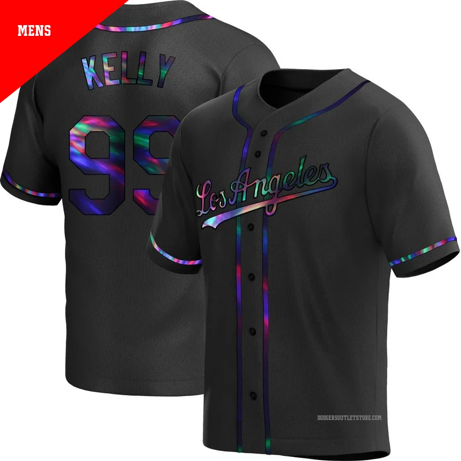 Los Angeles Dodgers ＃99 Joe Kelly Men's Black Replica Holographic Alternate Jersey