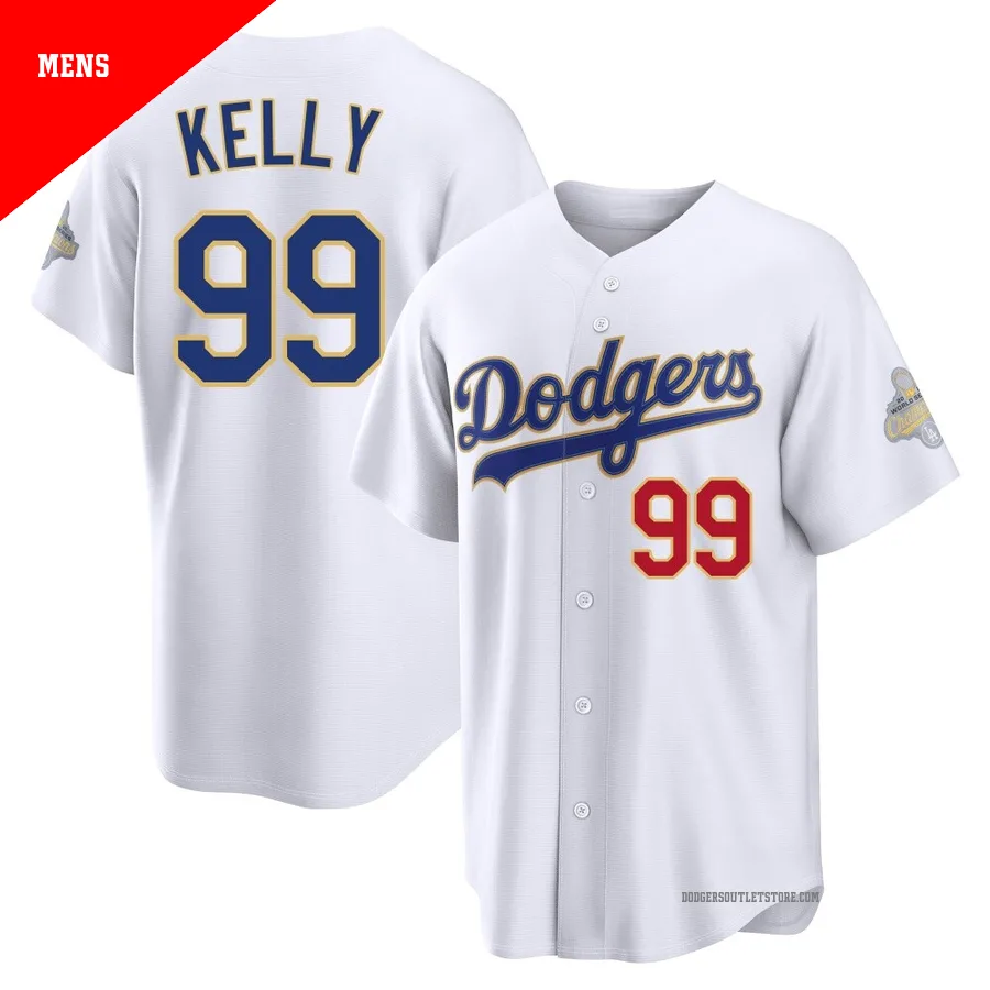 Los Angeles Dodgers ＃99 Joe Kelly Men's Gold Limited White 2026 Collection Stadium Jersey